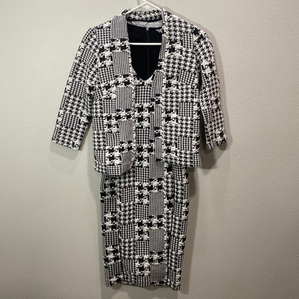 H&M dress and jacket‎ black and white grandma core